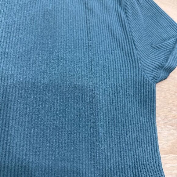 Out From Under Urban Outfitters Tee Stretch Ribbed Crop Fitted XS/S Teal - Picture 5 of 6